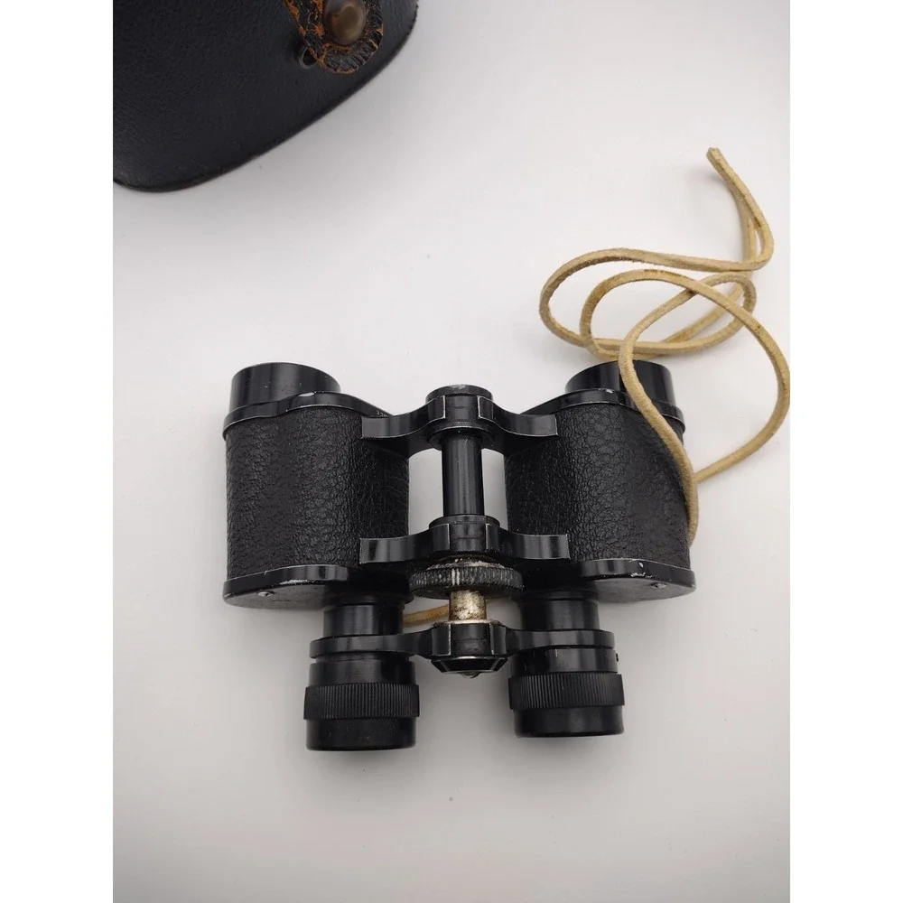 Vintage French H.V. Clement Paris Lightweight 8X25 Binoculars With Case